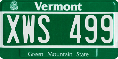 VT license plate XWS499