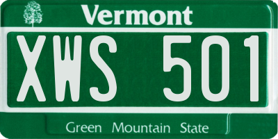 VT license plate XWS501