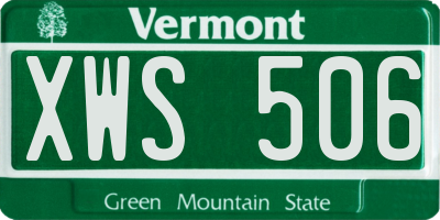 VT license plate XWS506