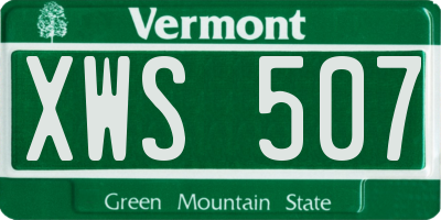 VT license plate XWS507