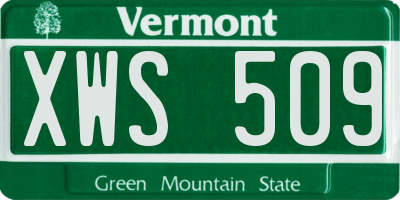 VT license plate XWS509
