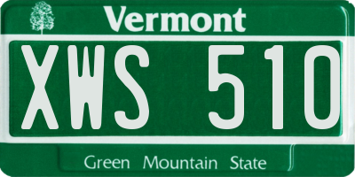 VT license plate XWS510