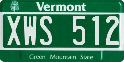VT license plate XWS512