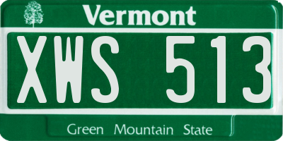 VT license plate XWS513