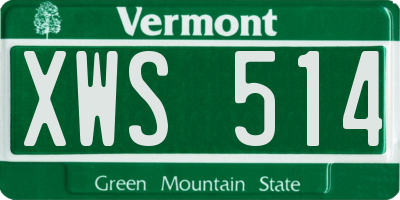 VT license plate XWS514