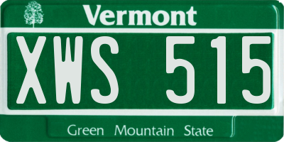 VT license plate XWS515