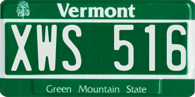 VT license plate XWS516
