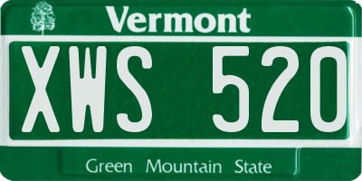 VT license plate XWS520