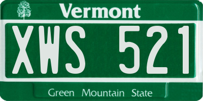 VT license plate XWS521