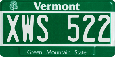 VT license plate XWS522