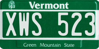 VT license plate XWS523