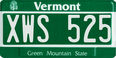 VT license plate XWS525