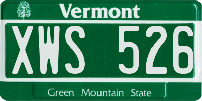 VT license plate XWS526