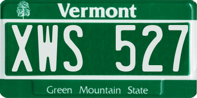 VT license plate XWS527