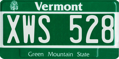 VT license plate XWS528