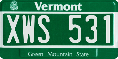 VT license plate XWS531