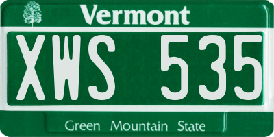 VT license plate XWS535