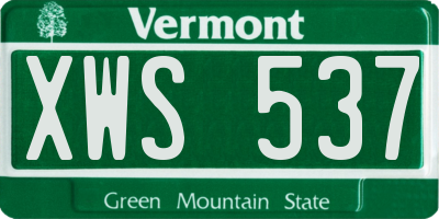 VT license plate XWS537