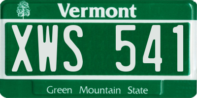 VT license plate XWS541