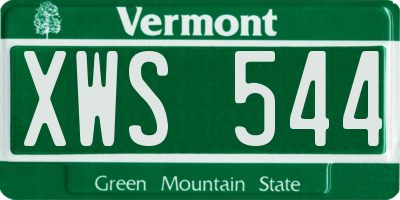 VT license plate XWS544