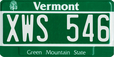 VT license plate XWS546