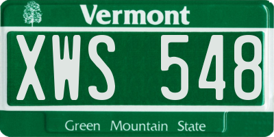 VT license plate XWS548