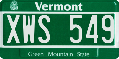 VT license plate XWS549