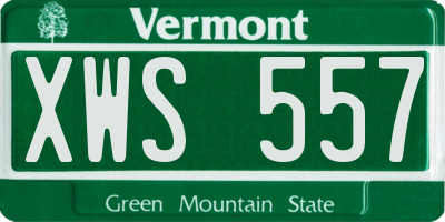 VT license plate XWS557