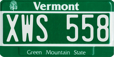 VT license plate XWS558