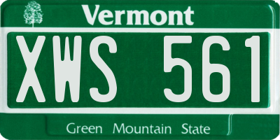 VT license plate XWS561