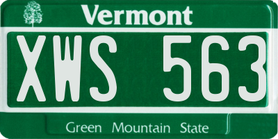 VT license plate XWS563