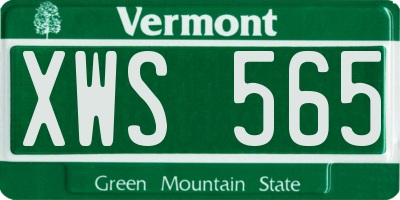 VT license plate XWS565