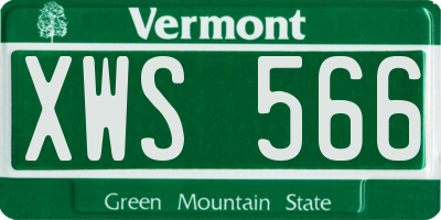 VT license plate XWS566