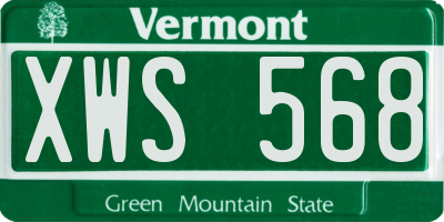 VT license plate XWS568