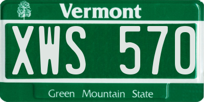 VT license plate XWS570