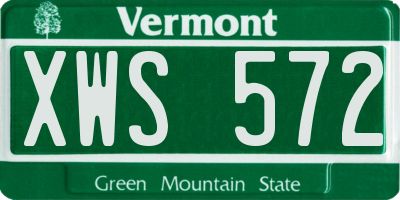 VT license plate XWS572