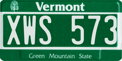 VT license plate XWS573