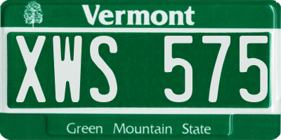 VT license plate XWS575
