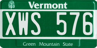 VT license plate XWS576
