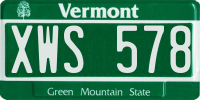 VT license plate XWS578