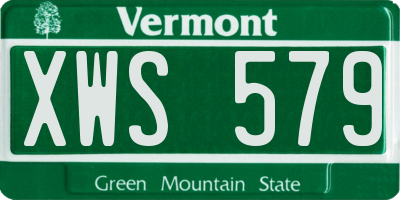 VT license plate XWS579