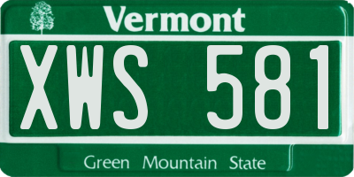 VT license plate XWS581