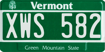 VT license plate XWS582