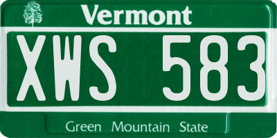 VT license plate XWS583