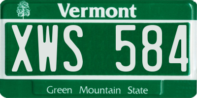 VT license plate XWS584