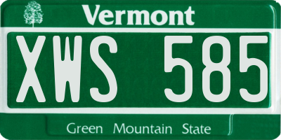 VT license plate XWS585