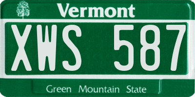 VT license plate XWS587