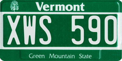 VT license plate XWS590