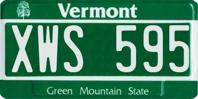 VT license plate XWS595