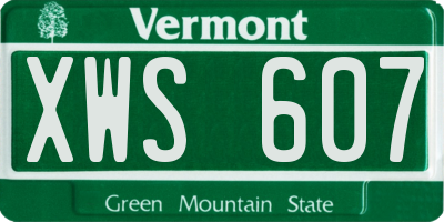 VT license plate XWS607